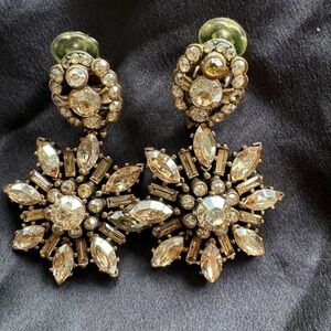 Oscar de la Renta clip on starburst earrings